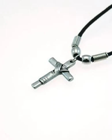Wrapped Cross Corded Necklace