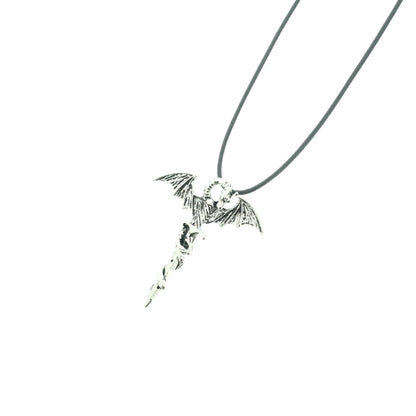 Dragon with Sword Corded Necklace