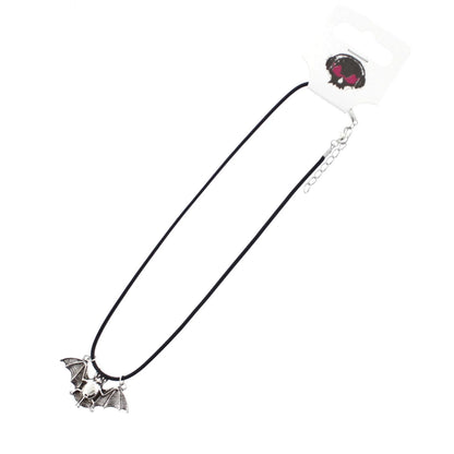 Silver Bat Corded Necklace