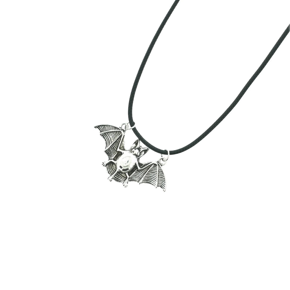 Silver Bat Corded Necklace