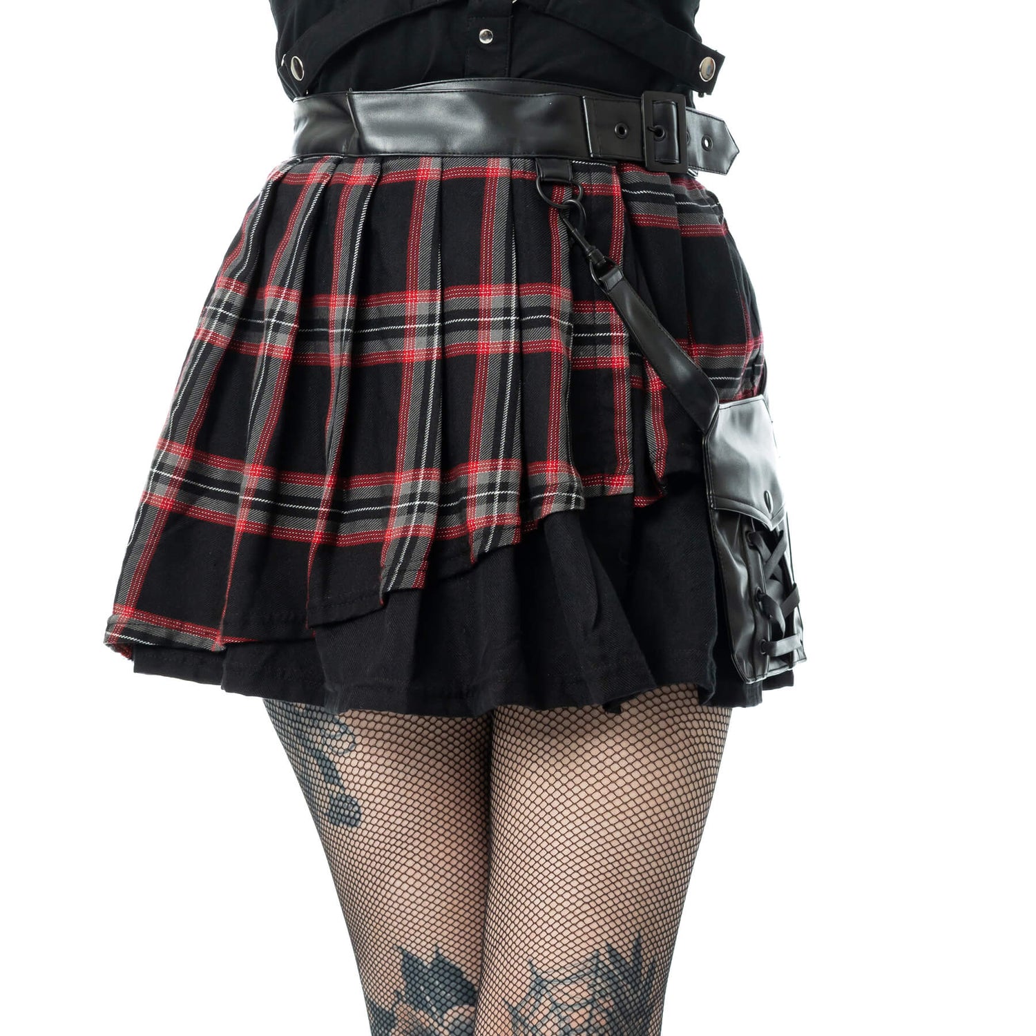 Phantom Highlander Skirt (Black/Black Tartan) (✦ Poizen Industries)