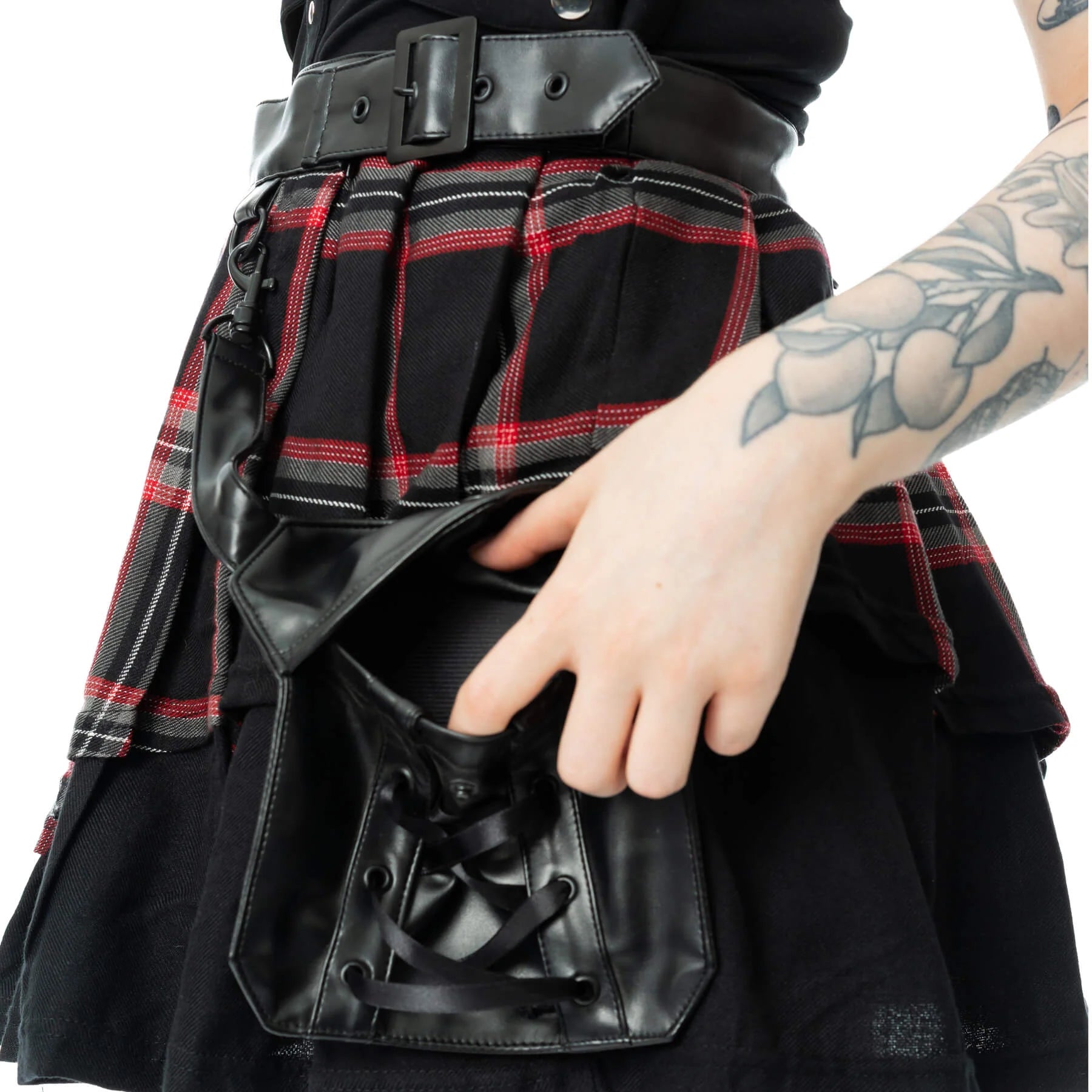 Phantom Highlander Skirt (Black/Black Tartan) (✦ Poizen Industries)