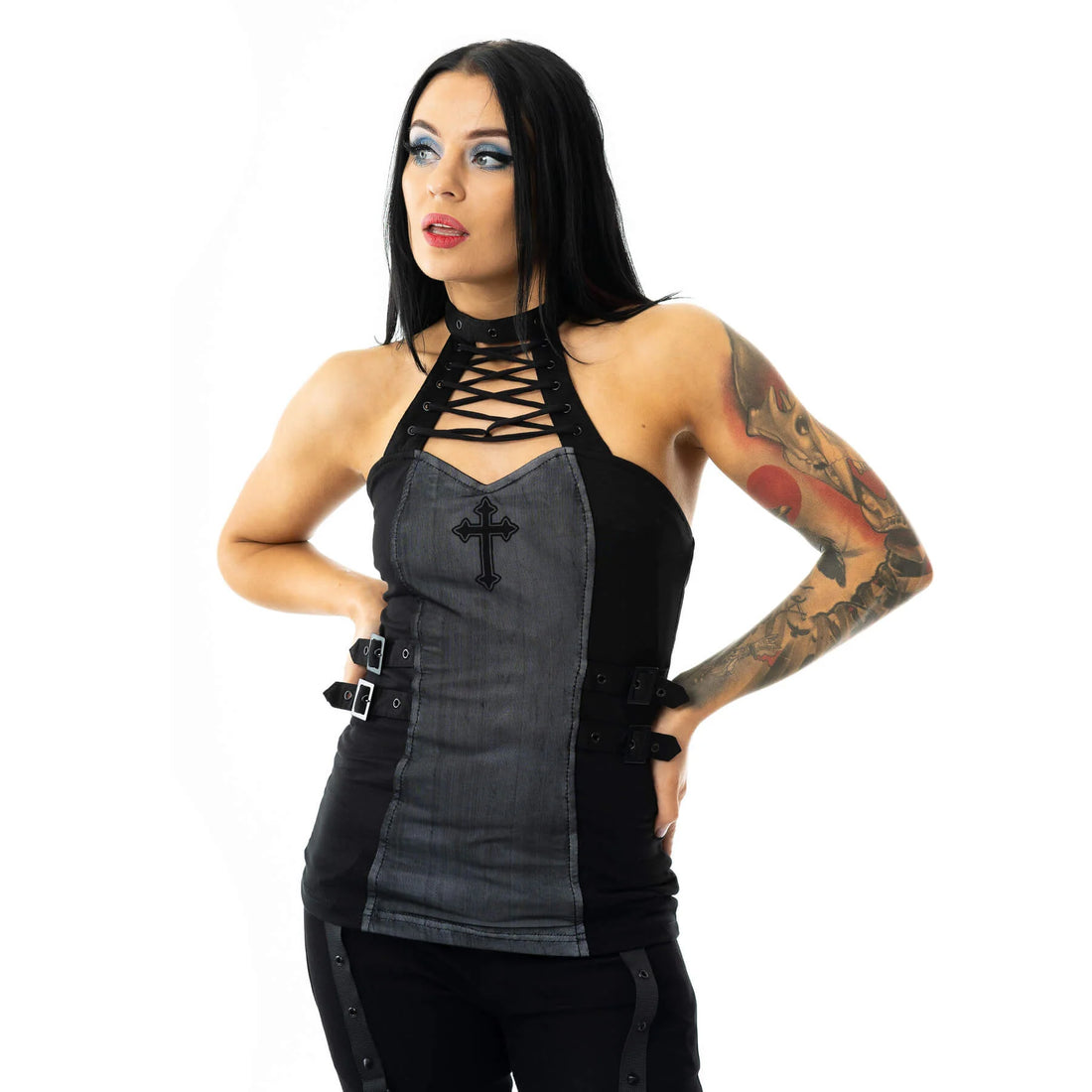 Thylane Top (Black/Grey)