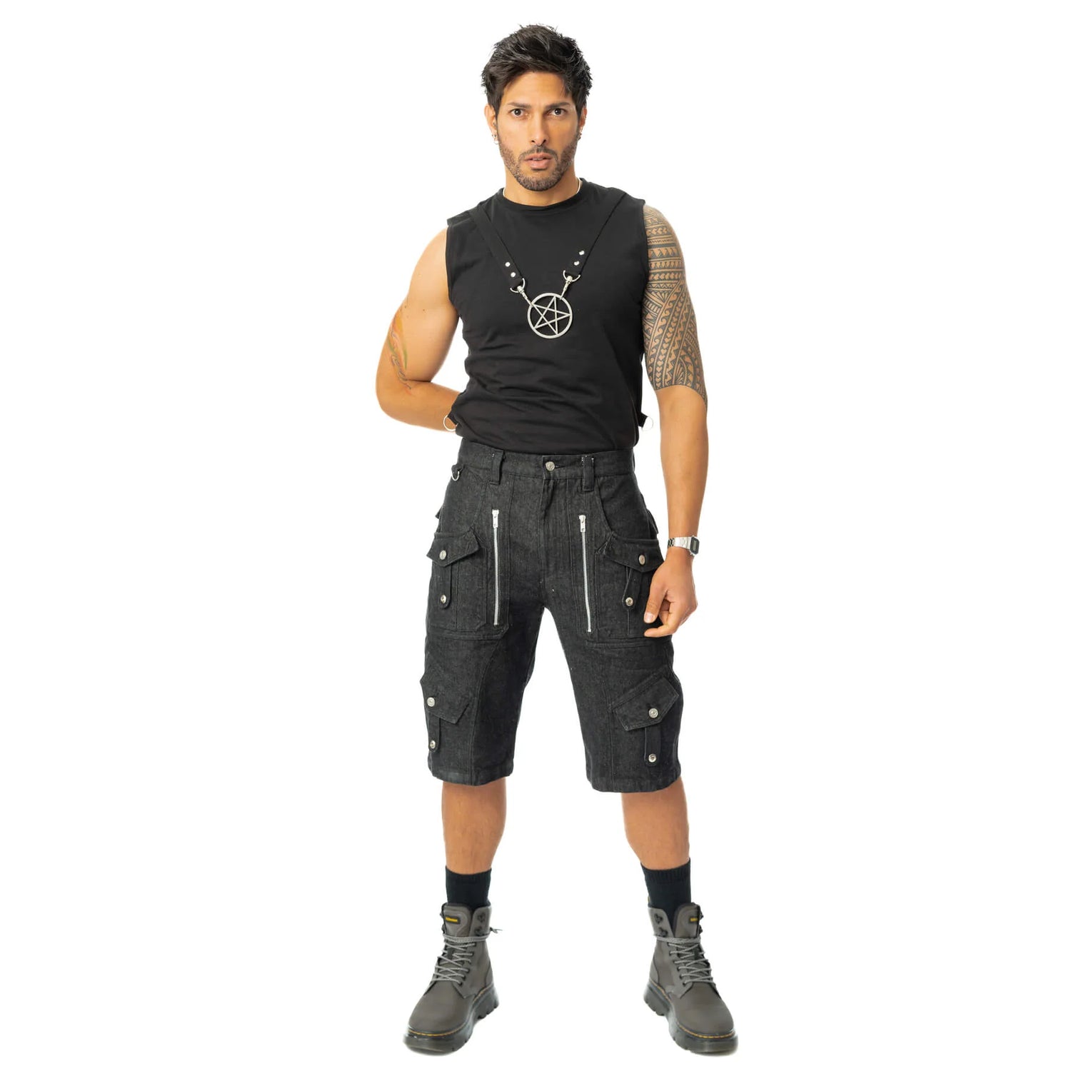 Whistler Shorts (Black Stonewash) (✦ Poizen Industries)