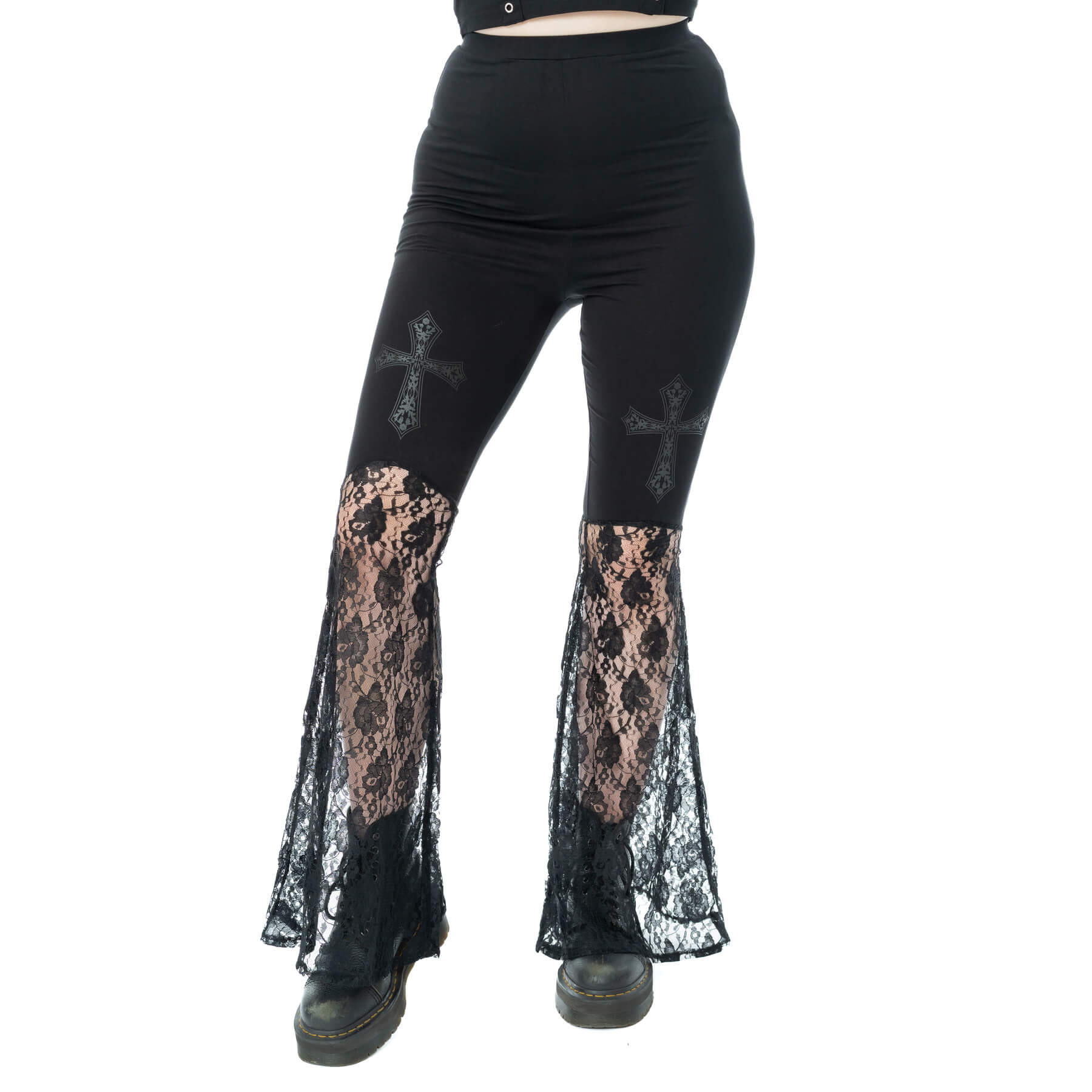 Widows Veil Flared Pants (Black) (✦ Poizen Industries)